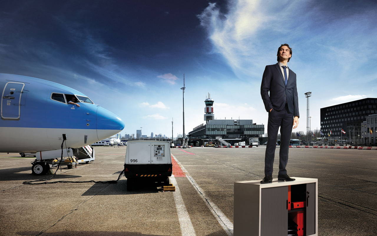 model Sebastian Hubner for Rotterdam The Hague Airport